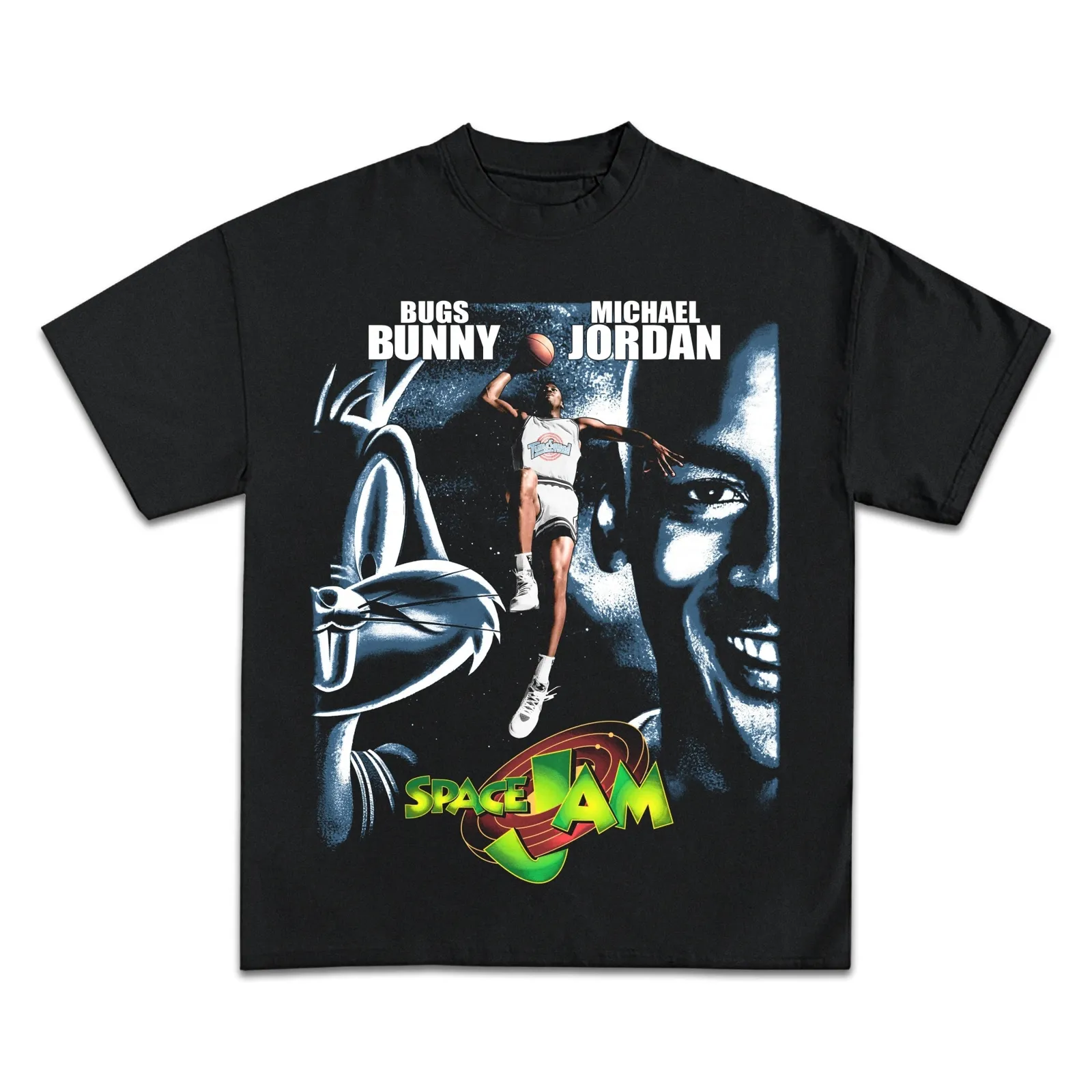Space Jam Bugs Bunny Michael Jordan Graphic Tee, Basketball Movie Streetwear Hoodie, Sweatshirt, Vintage 90s Style