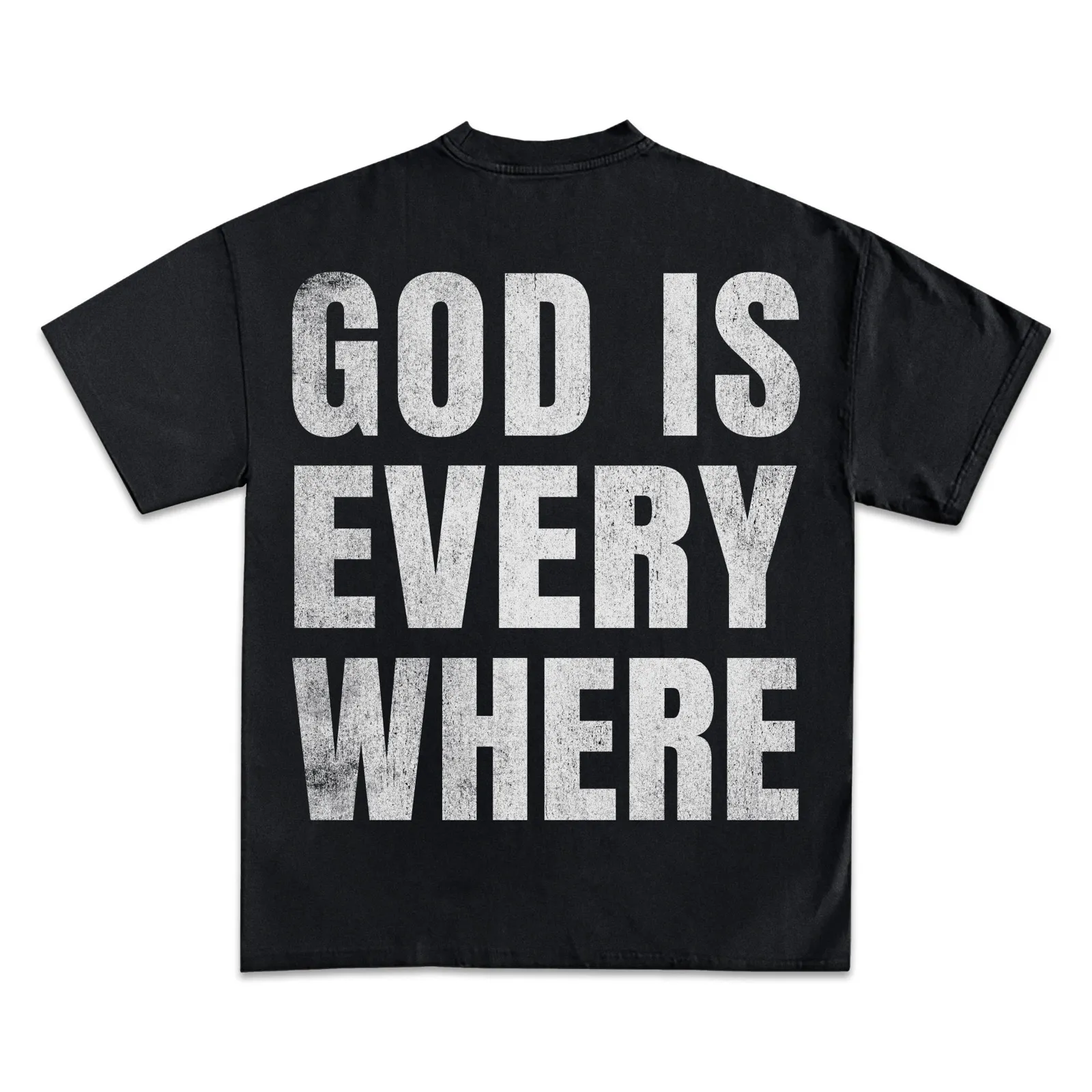 God Is Everywhere Graphic T-Shirt Hoodie Sweatshirt, Christian Faith Streetwear Tee With Red Crosses And Bold Back Text