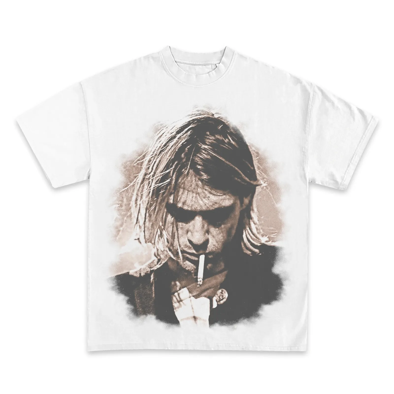 Kurt Cobain Graphic T-Shirt, Hoodie, Sweatshirt, 90s Grunge Rock Music Icon Portrait, Vintage Oversized Streetwear Tee