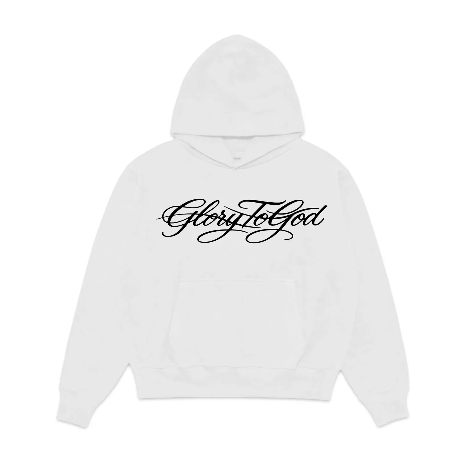 Glory To God Graphic Hoodie, Script Lettering Christian Streetwear, Faith Sweatshirt Graphic Tee, Oversized Fit Design
