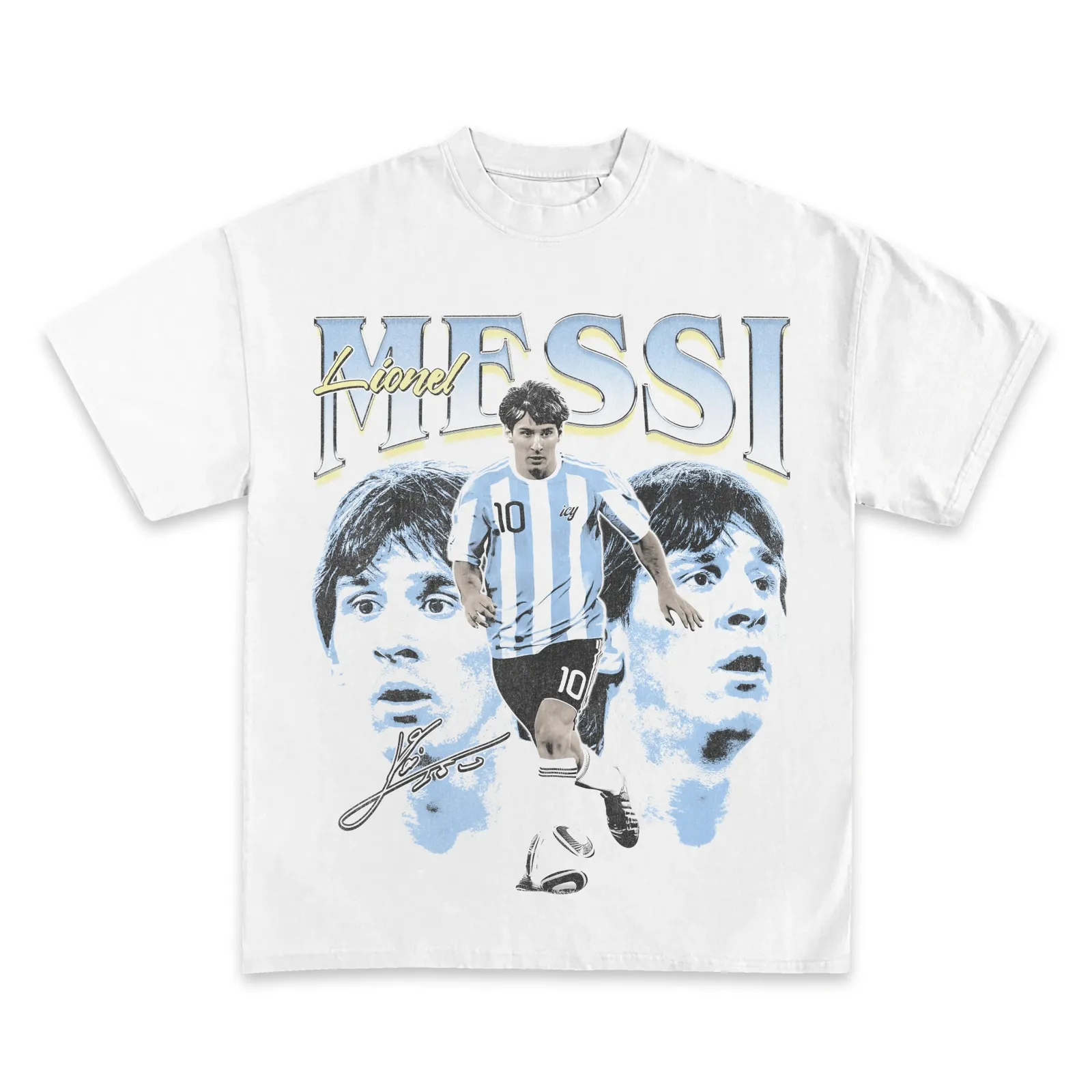 Lionel Messi Argentina Graphic T-Shirt Hoodie Sweatshirt, Vintage Bootleg Soccer Collage, Football Streetwear Tee