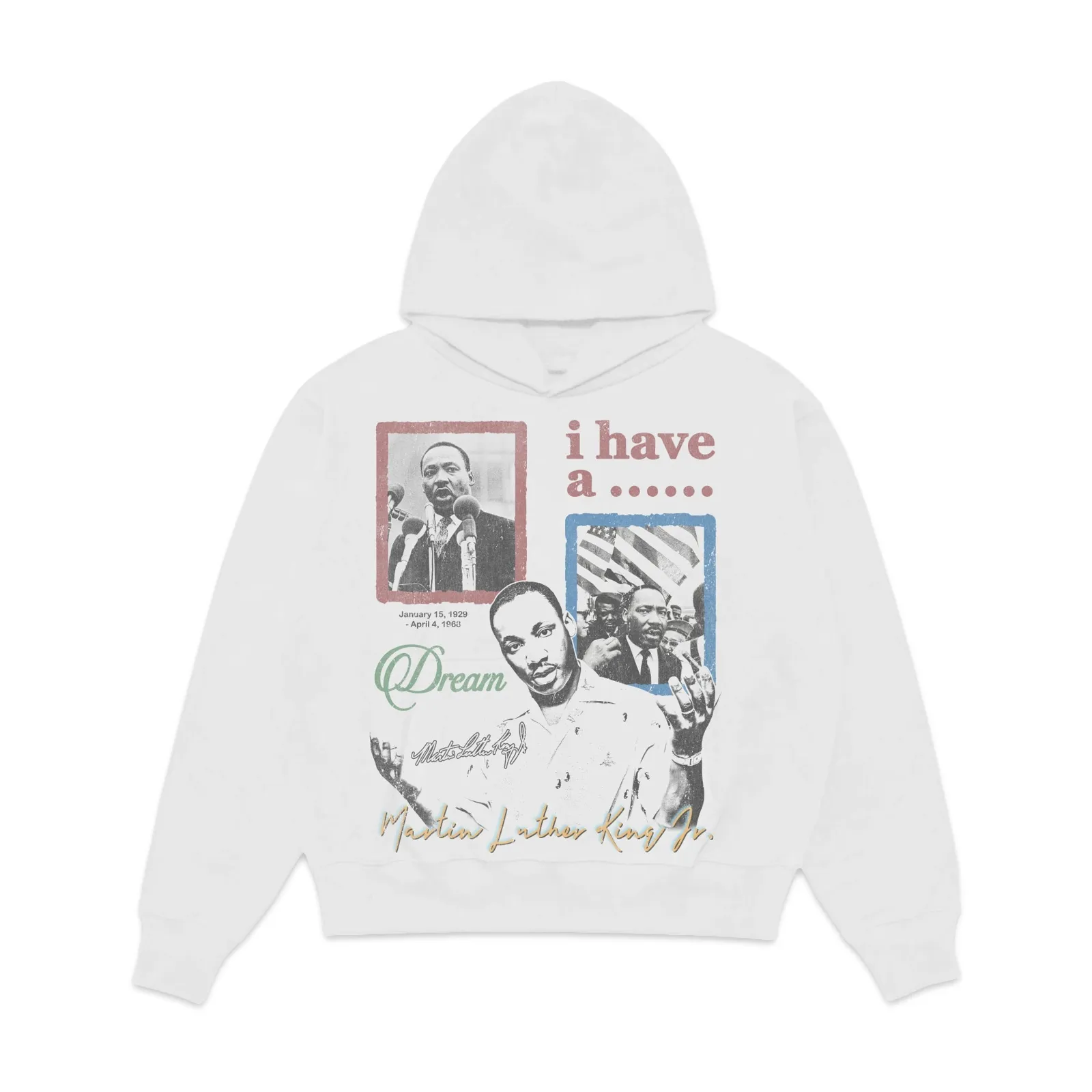 Martin Luther King Jr. Graphic Hoodie, I Have A Dream Vintage Photo Collage Sweatshirt, Graphic Tee, Civil Rights Streetwear