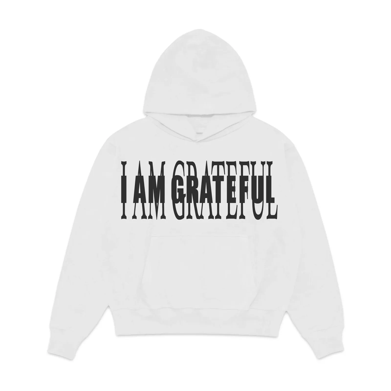 I Am Grateful Graphic Hoodie, Faith Inspired Typography Tee, Sweatshirt, Streetwear Christian Apparel Oversized Fit