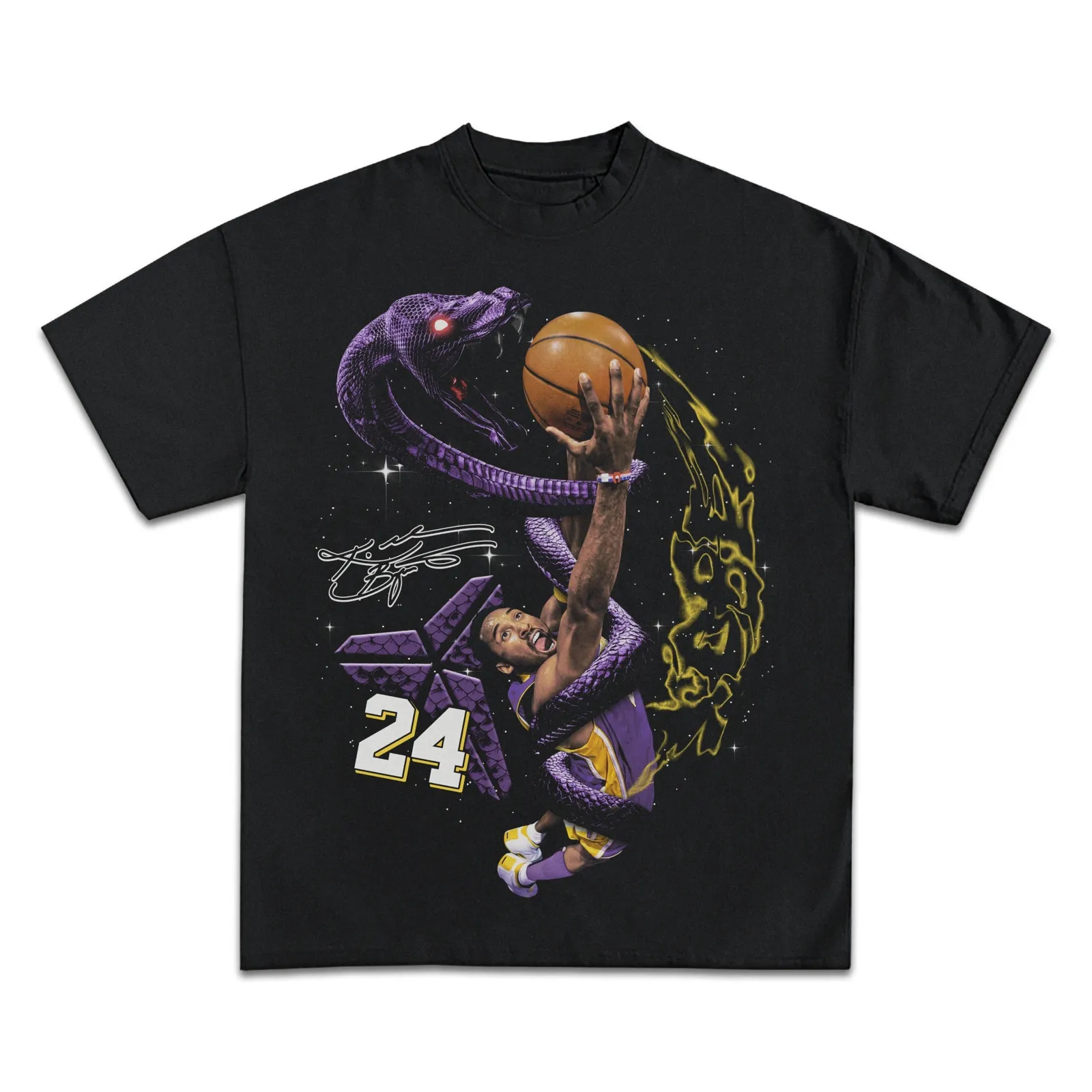 Kobe Bryant Black Mamba Graphic Tee, Hoodie, Sweatshirt, Purple Snake Basketball Legend Streetwear Design Tee Unisex Fit