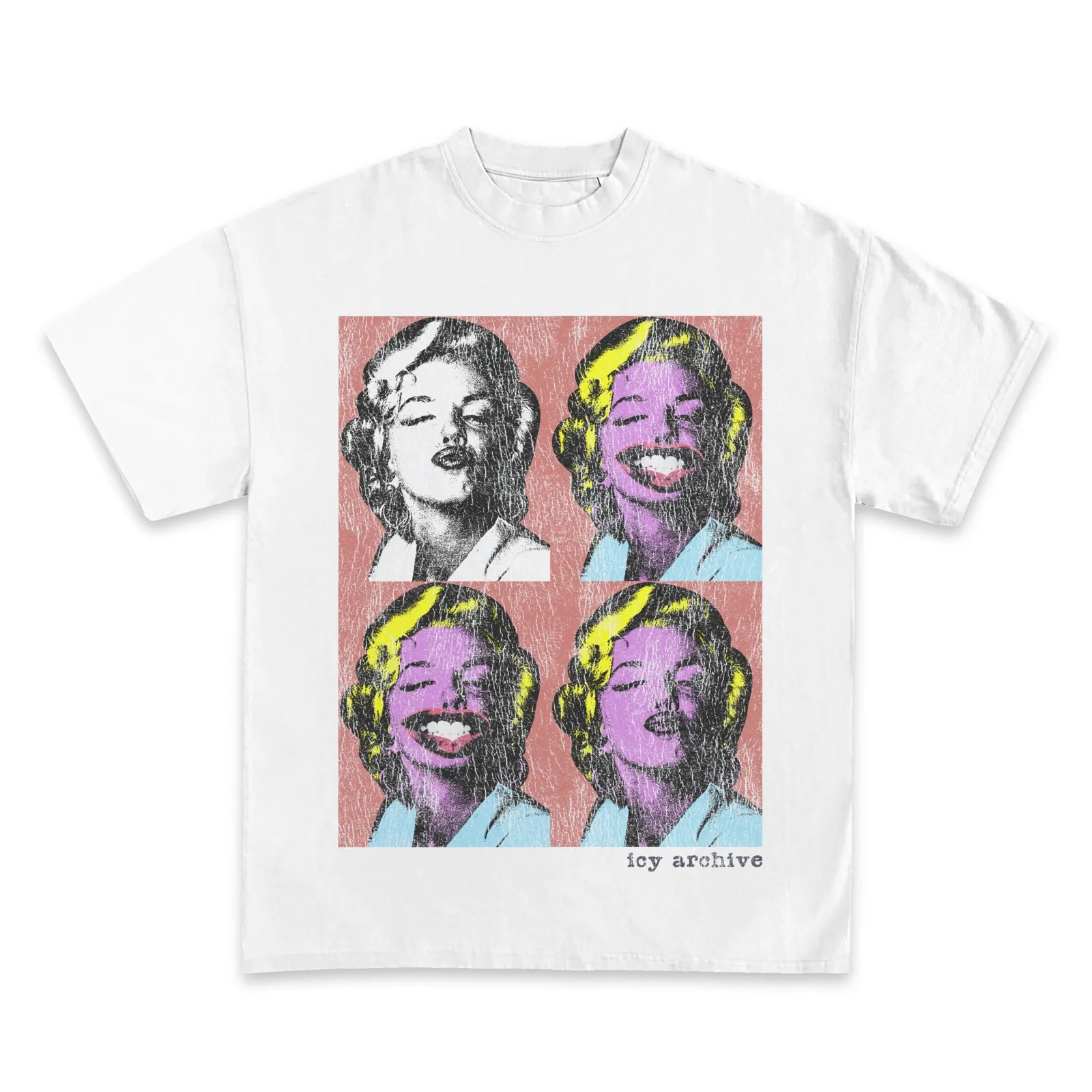 Marilyn Monroe Pop Art Graphic T-Shirt, Four Panel Warhol Style Tee, Retro Hollywood Streetwear, Hoodie Sweatshirt Design