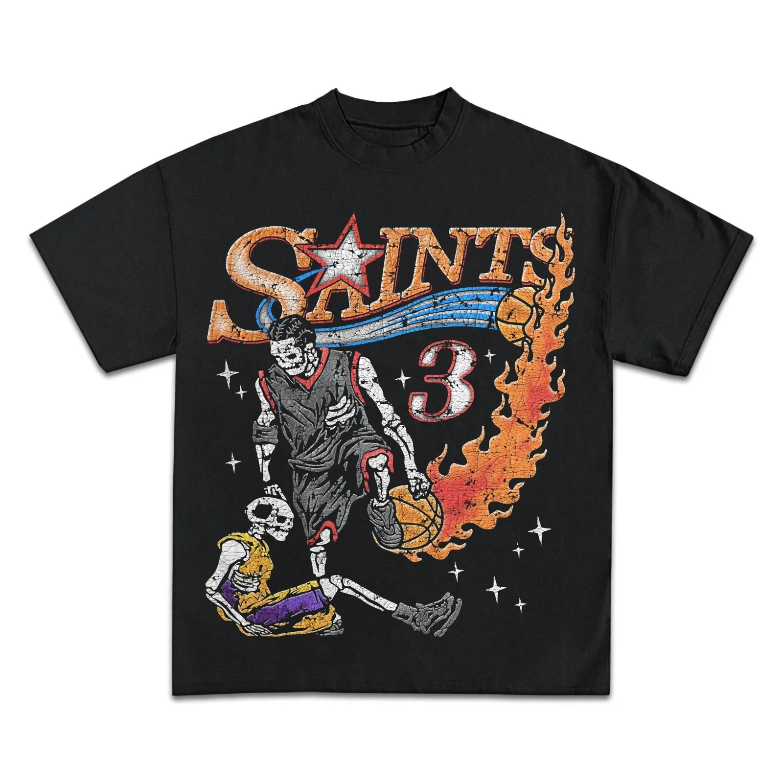 Allen Iverson Saints Skeleton Graphic Tee, Hoodie, Sweatshirt, Basketball Vintage Streetwear Crossover Design Unisex Fit