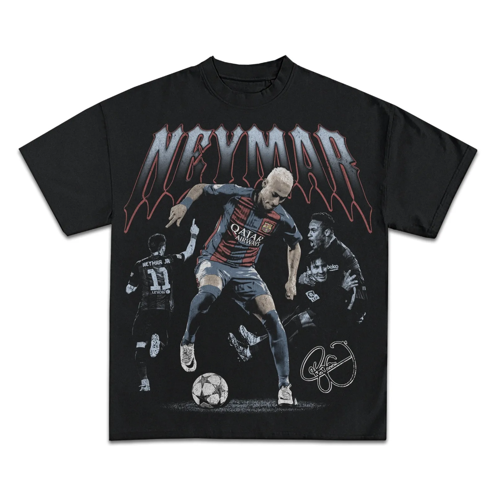 Neymar Jr Graphic T-Shirt, Brazilian Soccer Bootleg Tee, Hoodie, Sweatshirt, Vintage Football Streetwear Oversized Style