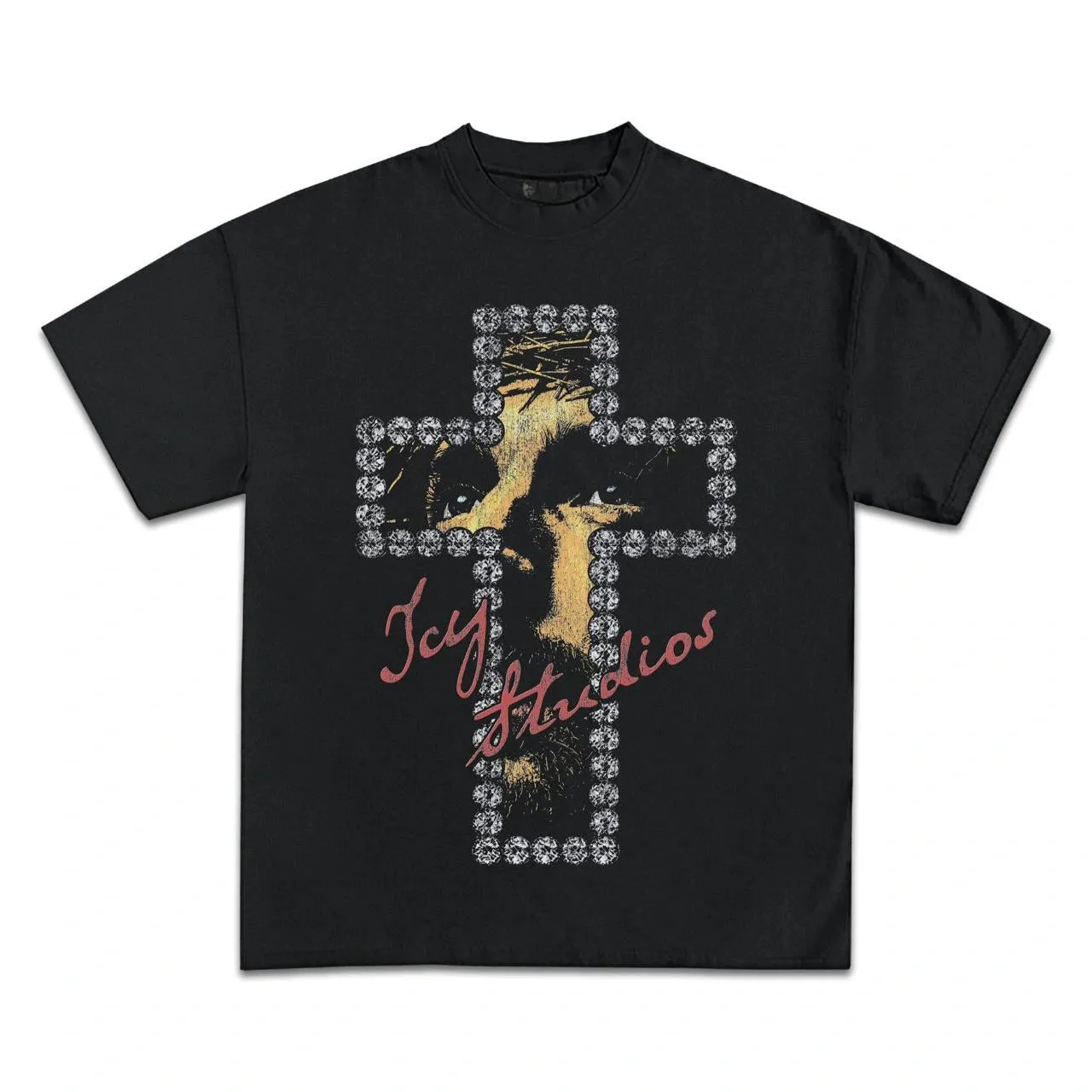 Diamond Cross Graphic Tee, Hoodie, Sweatshirt, Christian Faith Jesus Face Streetwear Oversized Vintage Style Shirt