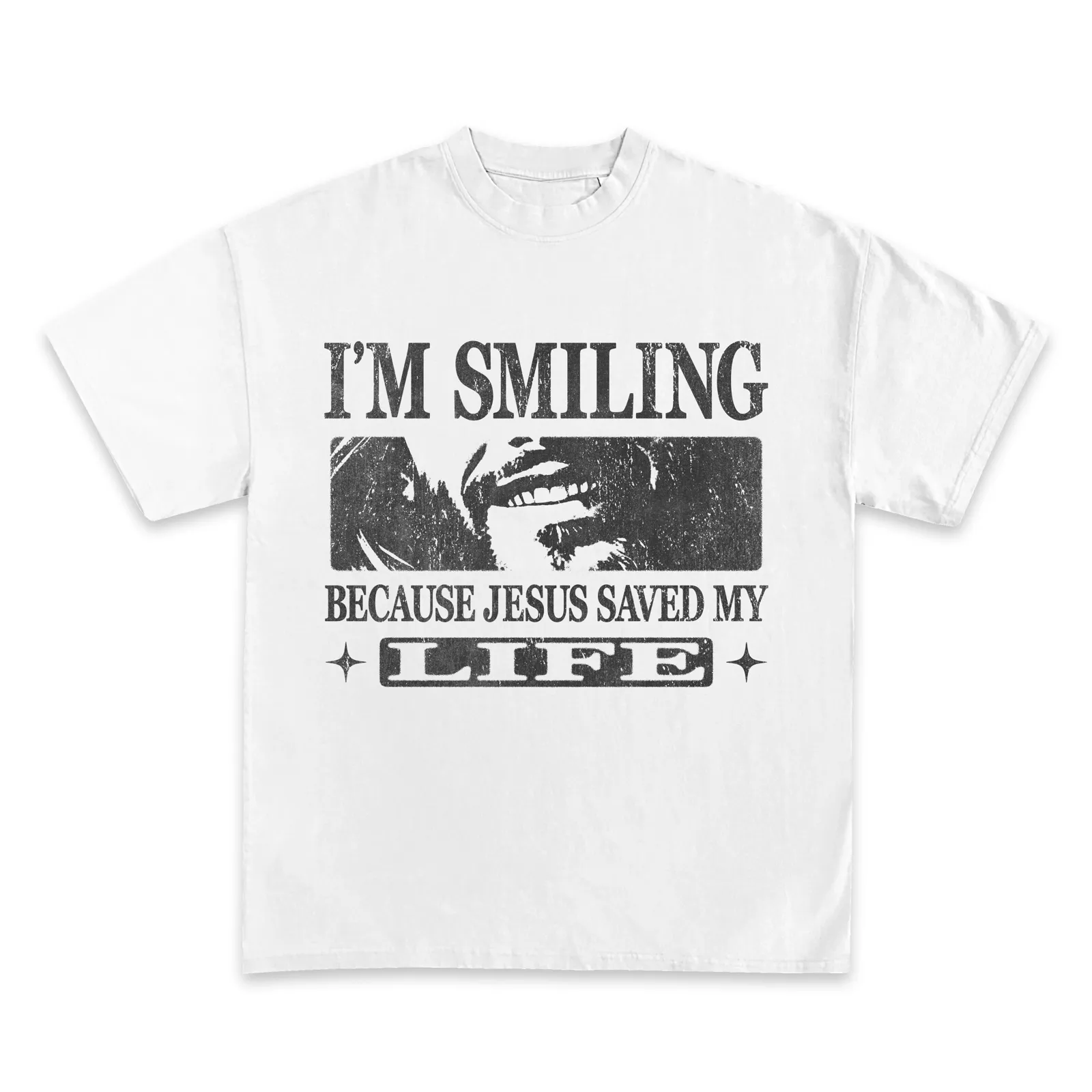 Jesus Saved My Life Graphic T-Shirt Hoodie Sweatshirt, Im Smiling Because Jesus Saved My Life Christian Faith Tee