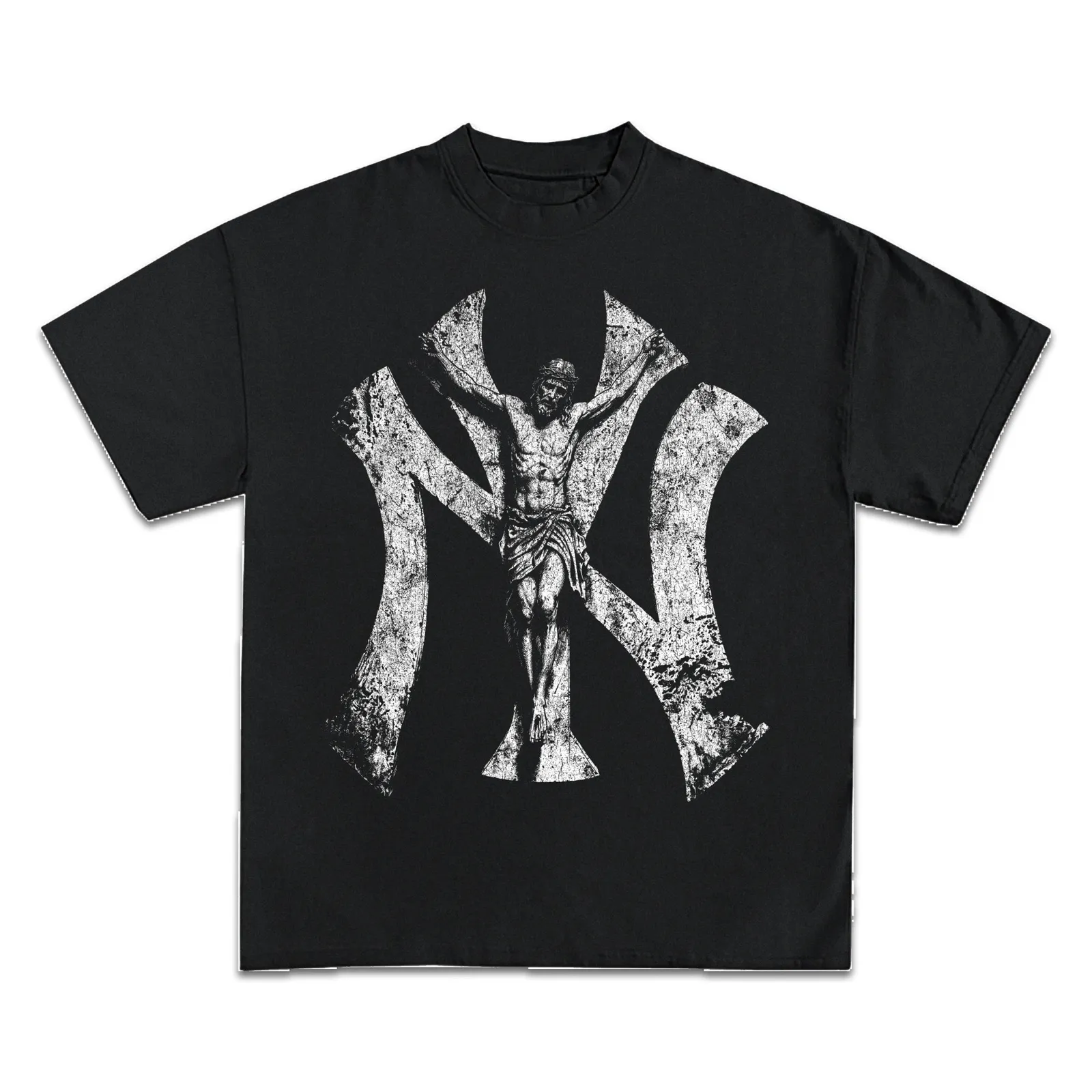 Jesus Christ NY Graphic Tee, Hoodie, Sweatshirt, Faith Streetwear Romans 5:8 Joshua 1:9 Scripture Two Sided Design