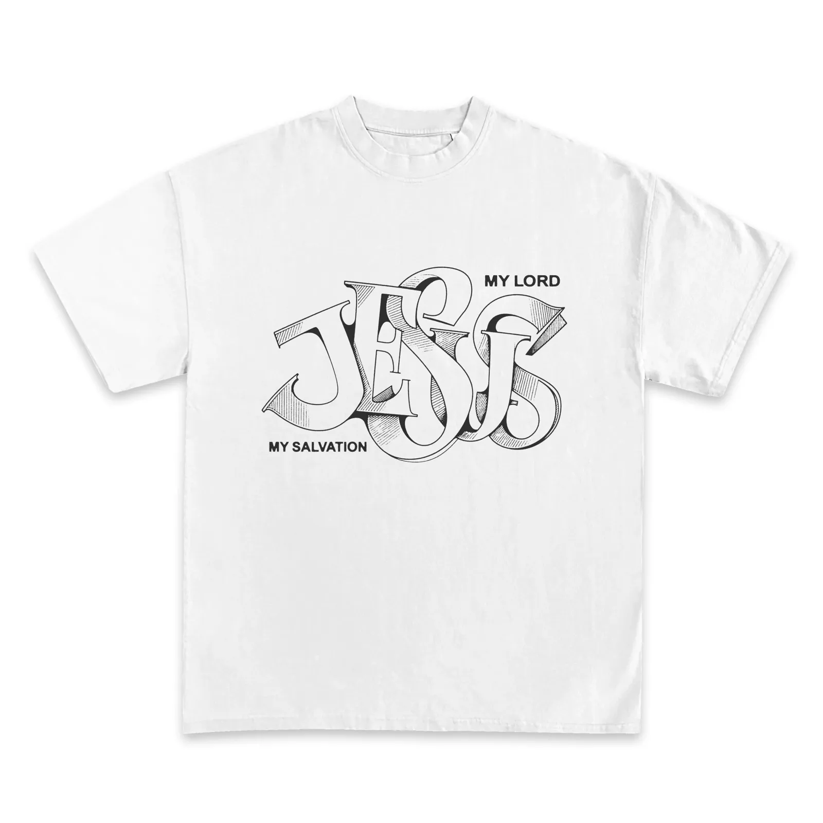 Jesus My Lord Jesus My Salvation Graphic T-Shirt, Faith Streetwear Tee, Hoodie, Sweatshirt Christian Lettering