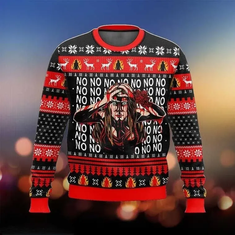 Carrie White Burns In Hell Ugly Christmas Sweater, Stephen King Horror Movie Holiday Sweater, Unisex All Over Print Xmas Jumper
