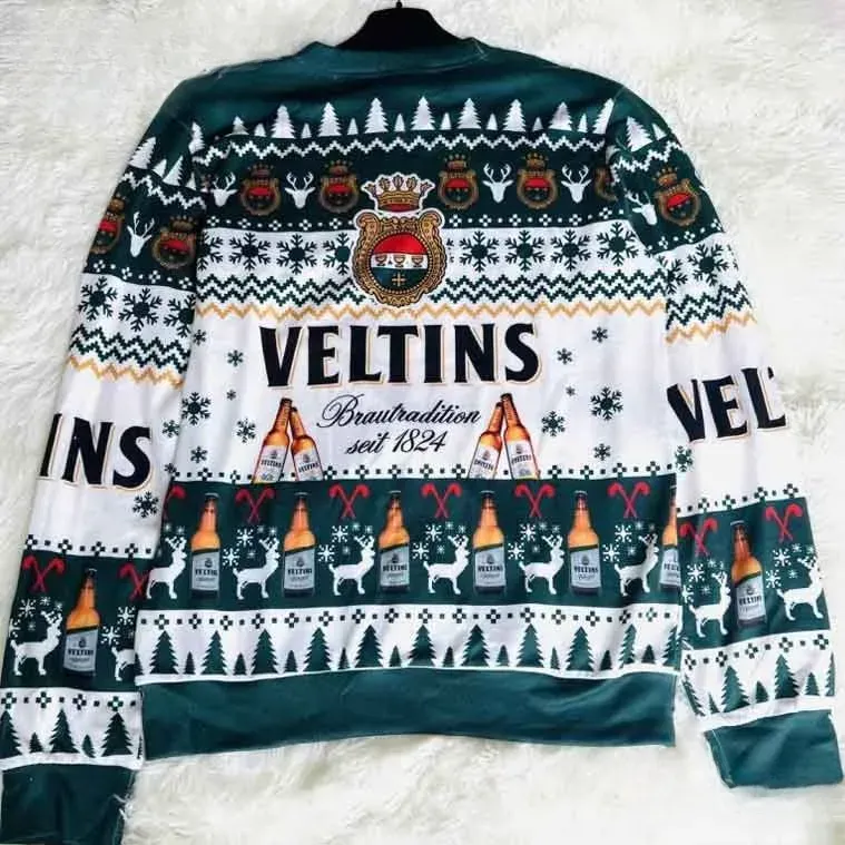 Veltins Brautradition Seit 1824 Ugly Christmas Sweater, German Beer Lover Funny Bier Holiday Sweatshirt, Unisex All Over Print Xmas Top