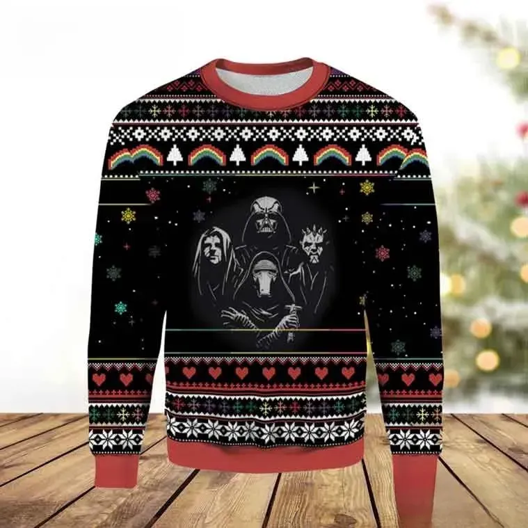 Star Wars Bohemian Rhapsody Queen Ugly Christmas Sweater, Darth Vader Sith Lords Rock Music Holiday Sweatshirt, Unisex All Over Print Top
