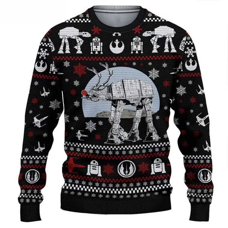 Star Wars AT-AT Imperial Walker Ugly Christmas Sweater, Star Wars Fan Holiday Sweater, Unisex All Over Print Xmas Sweatshirt