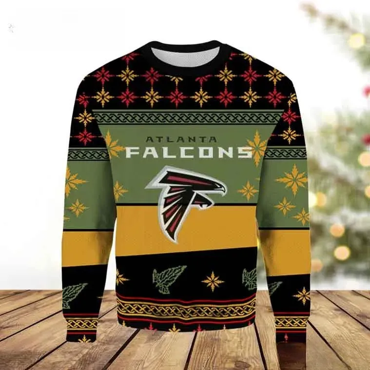 Atlanta Falcons NFL Ugly Christmas Sweater, Falcons Football Fan Holiday Sweater, Gameday Xmas Sweatshirt for Atlanta Fans, Unisex