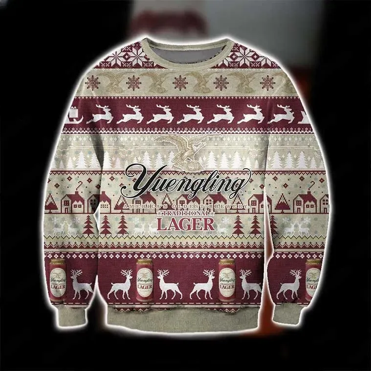 Yuengling Lager Beer Ugly Christmas Sweater, America's Oldest Brewery Holiday Sweater, Drinking Buddy Xmas Party Sweatshirt, Unisex