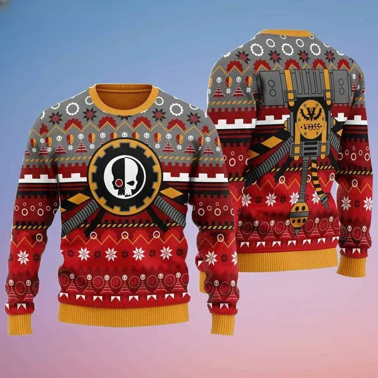 Adeptus Mechanicus Warhammer 40k Ugly Christmas Sweater, Gamer Holiday Sweater, Warhammer Xmas Sweatshirt for Fans