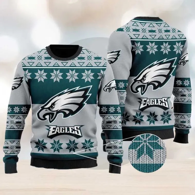 Philadelphia Eagles Ugly Christmas Sweater, NFL Football Fan Holiday Sweater, All Over Print Xmas Sweater for Eagles Fans