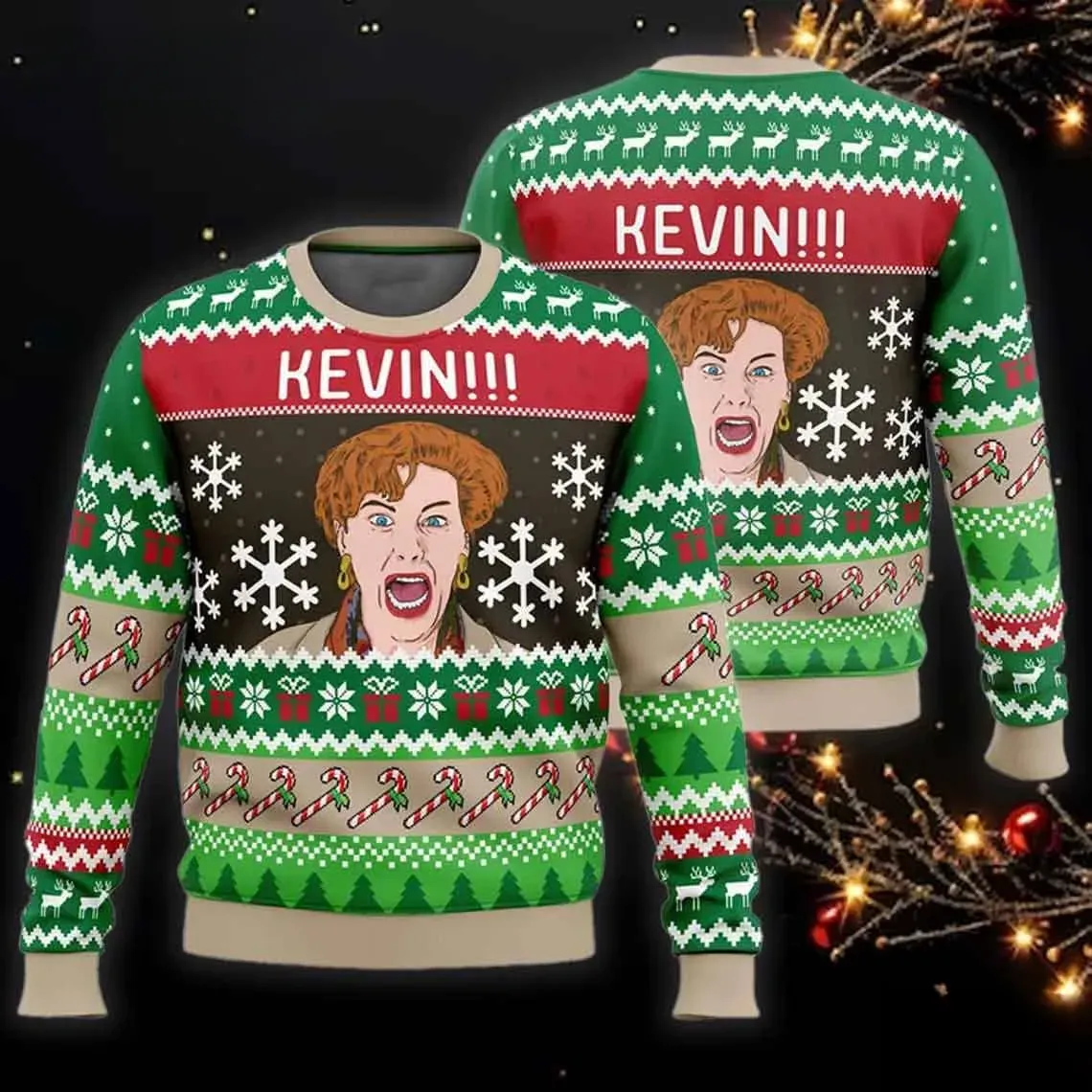Kevin Home Alone Meme Ugly Christmas Sweater, Kate McCallister Screaming Mom Holiday Sweater, Funny Christmas Movie Xmas Sweatshirt, Unisex