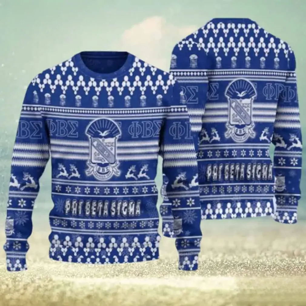Phi Beta Sigma Fraternity Ugly Christmas Sweater, Sigma Greek Life Holiday Sweater, All Over Print Sigma Xmas Sweater for Brothers