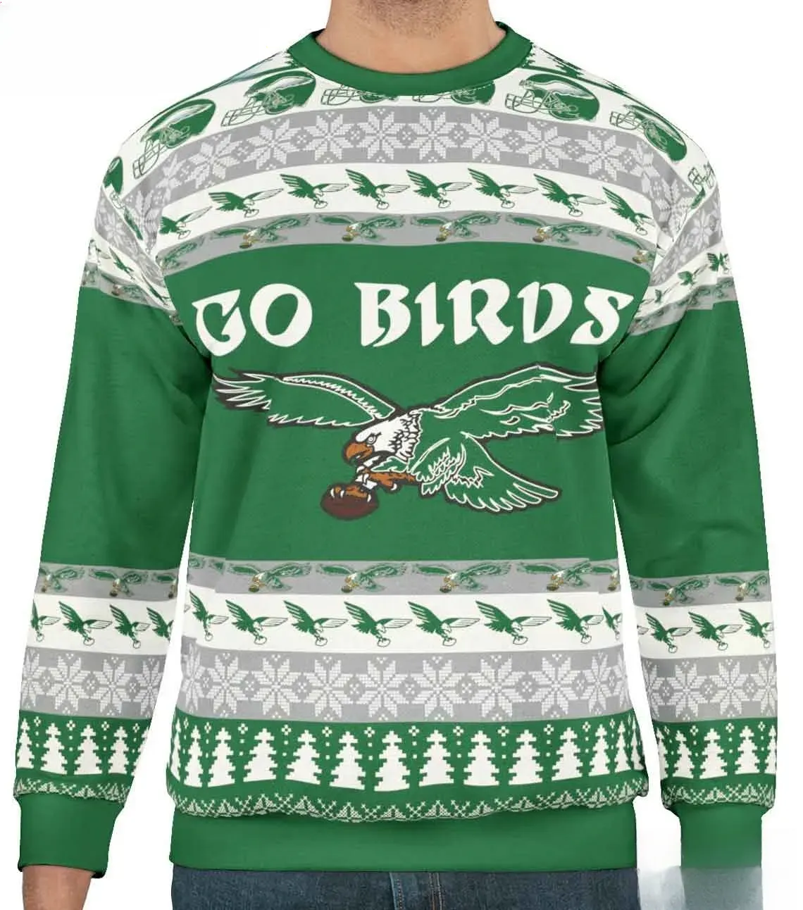Philly Eagles Go Birds Ugly Christmas Sweater, Philadelphia Eagles Football Holiday Sweater, Xmas Sweatshirt for Eagles Fans