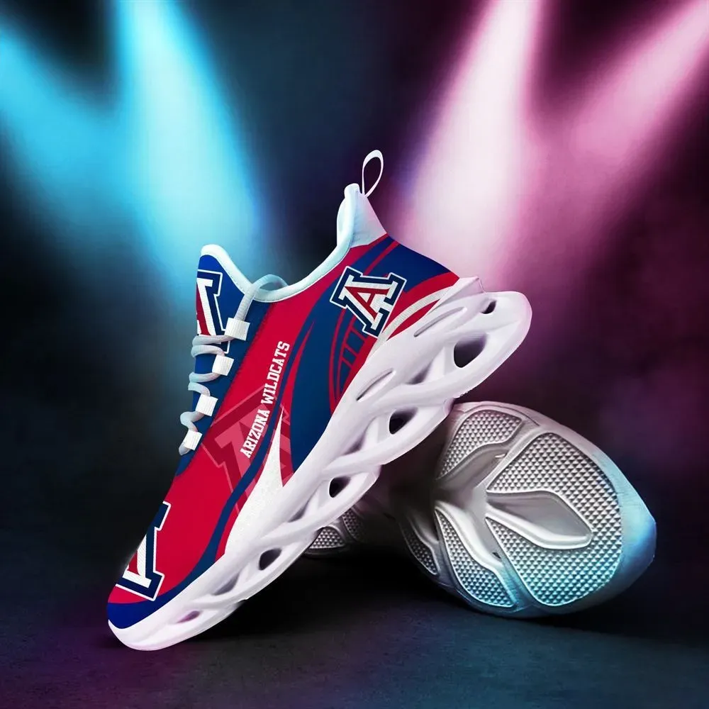 Arizona Wildcats Max Soul Shoes, NCAA College Football Fan Sneakers, Red and Navy Block A Lace-Up Running Trainers for Tucson