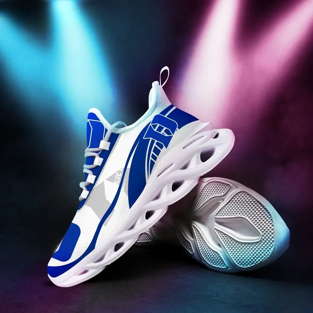 Duke Blue Devils NCAA Max Soul Shoes, Royal and White College Basketball Sneakers, Durham Fan Lace-Up Running Trainers for Men and Women