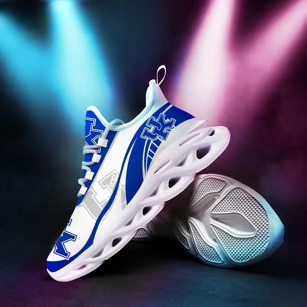 Kentucky Wildcats NCAA Max Soul Shoes, Royal Blue and White College Basketball Sneakers, Lexington Fan Running Trainers for Men and Women