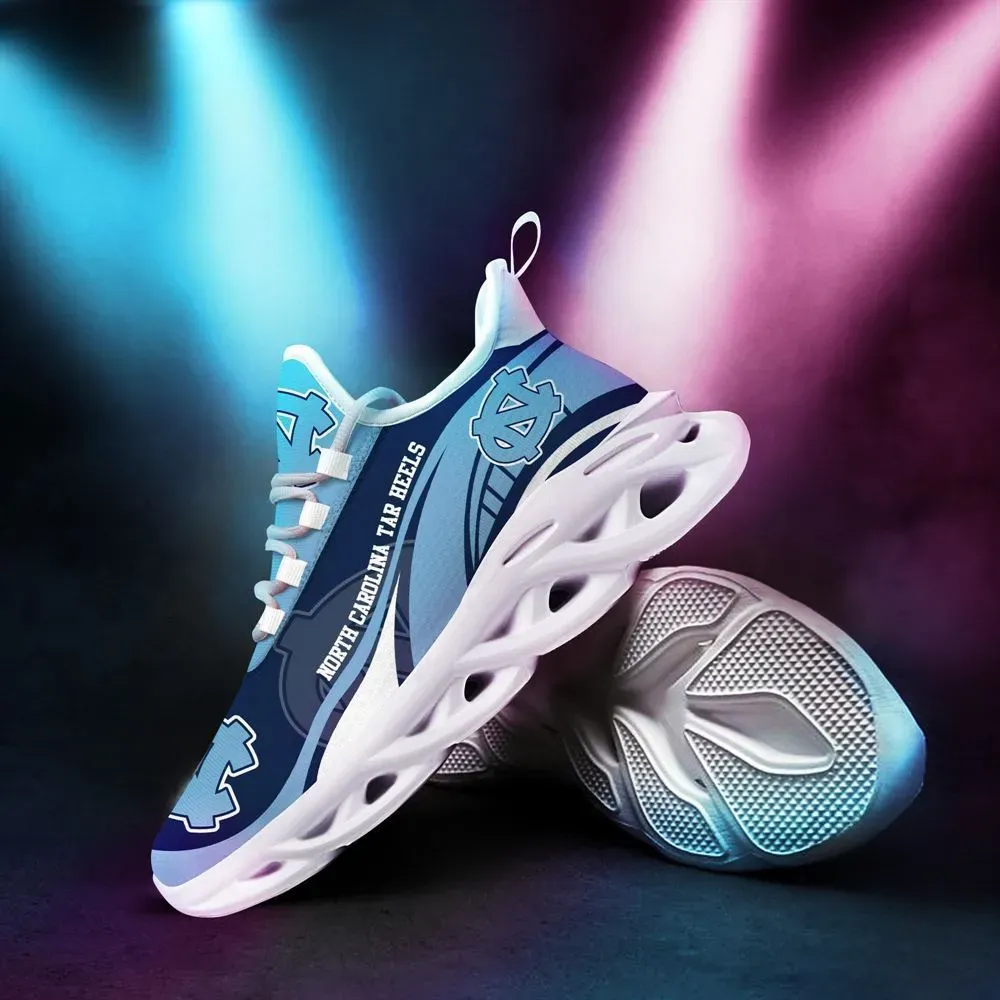 North Carolina Tar Heels NCAA Max Soul Shoes, Light Blue and Navy College Basketball Sneakers, UNC Fan Running Trainers for Men and Women