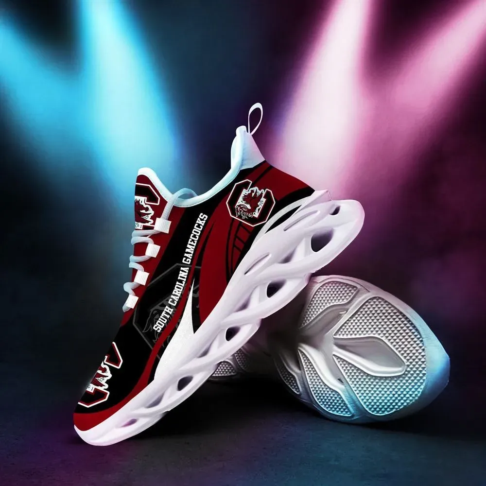 NCAA South Carolina Gamecocks Max Soul Shoes, Garnet and Black College Football Sneakers, Gamecocks Fan Lace-Up Running Shoes Gift