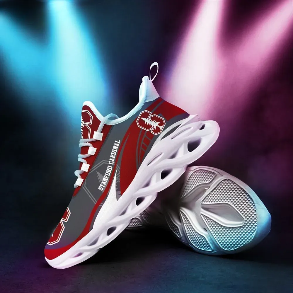 Stanford Cardinal NCAA Max Soul Shoes, Red and Grey College Sneakers, Palo Alto Fan Running Trainers for Men and Women, Alumni Gift Idea