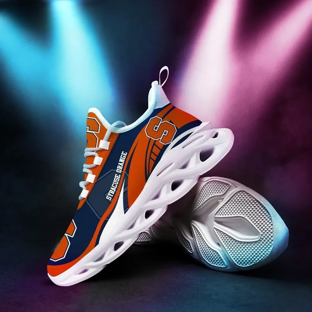 Syracuse Orange NCAA Max Soul Shoes, Navy Blue College Basketball Fan Sneakers, Lace-Up Walking Trainers for Men and Women, Cuse Gift