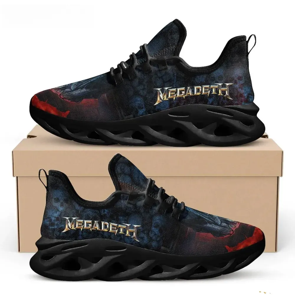 Megadeth Destroy All Enemies Tour 2024 Max Soul Shoes, Heavy Metal Band Sneakers, Thrash Metal Fan Lace-Up Running Shoes, Rock Gift