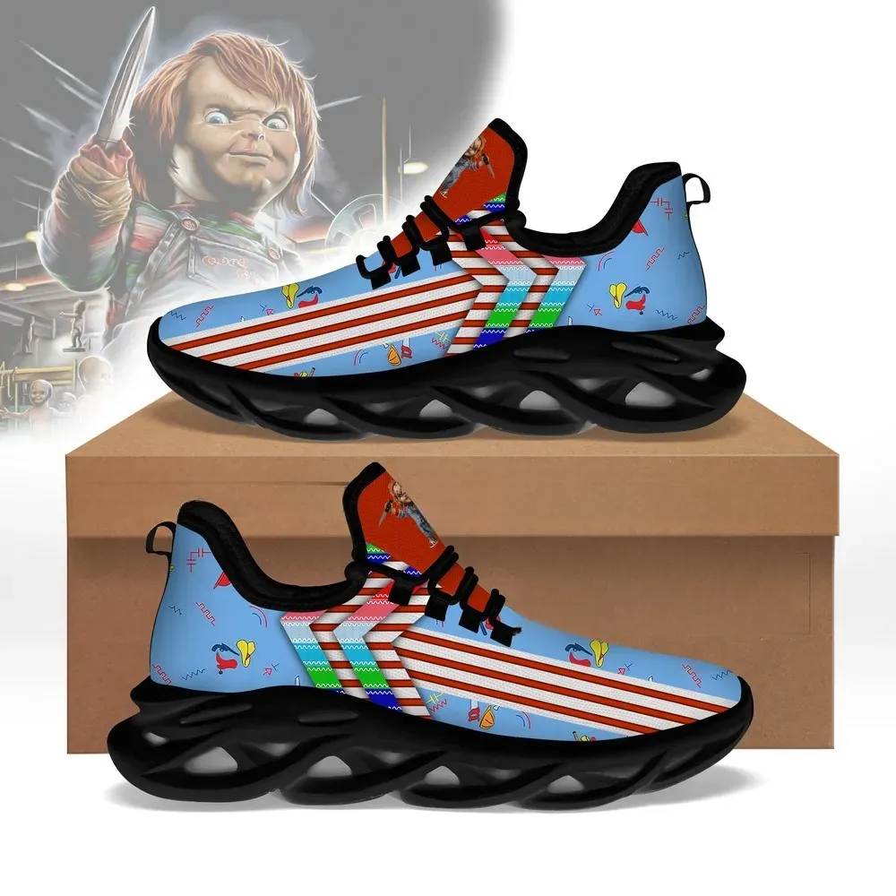 Chucky Max Soul Shoes, Good Guys Doll Child's Play Horror Sneakers, Halloween Lace-Up Trainers, Scary Movie Fan Gift for Men and Women