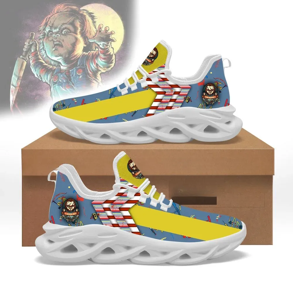 Chucky Version 2 Max Soul Shoes, Child's Play Good Guy Doll Horror Sneakers, Halloween Lace-Up Trainers for Men and Women