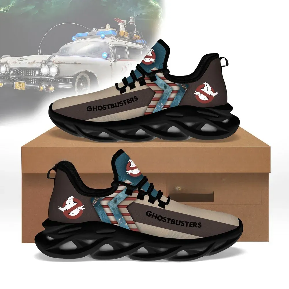 Ghostbusters Max Soul Shoes, No Ghost Logo Movie Fan Sneakers, Halloween Lace-Up Trainers for Men and Women, 80s Gift