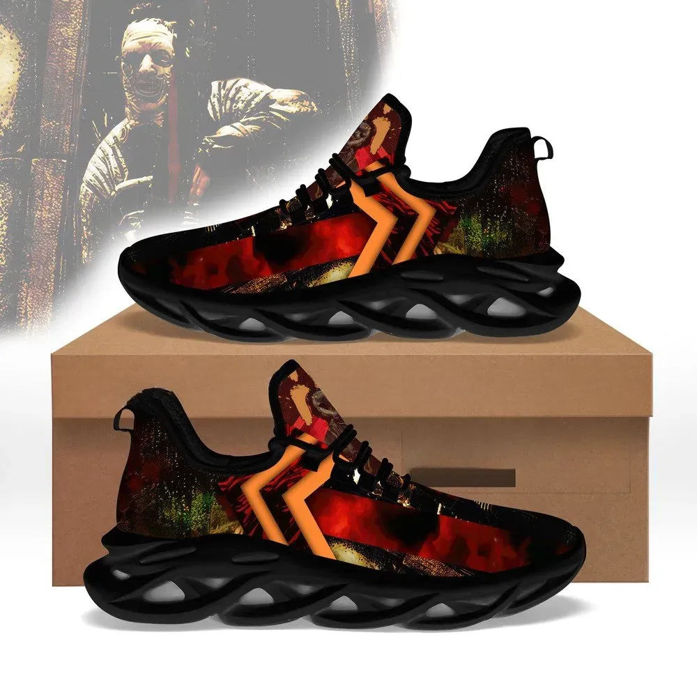 Leatherface Max Soul Shoes, Texas Chainsaw Massacre Horror Movie Sneakers, Halloween Lace-Up Trainers for Men and Women
