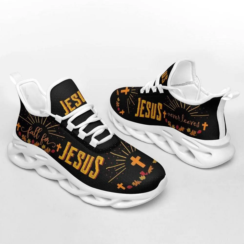 Fall For Jesus Max Soul Shoes, Autumn Leaves Christian Sneakers, Thanksgiving Church Footwear Gift for Women and Men