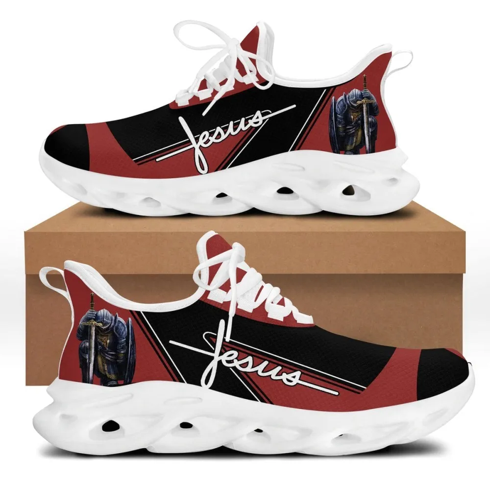 Jesus And Warrior Of Christ Max Soul Shoes, Templar Cross Christian Sneakers, Faith Knight Church Gift for Men and Women